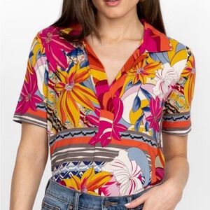 JOHNNY WAS~RACHEL MAY SHORT SLEEVE SWING POLO~XXL